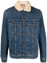 Diesel D-Barcy-T shearling-collar denim jacket