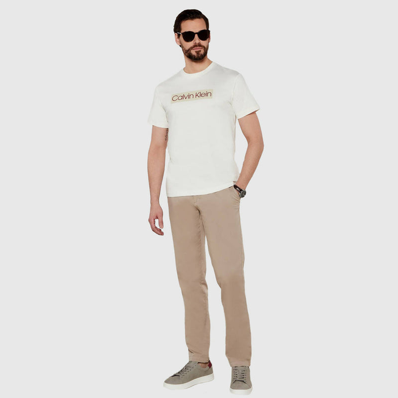 Label Print T-Shirt - Cream