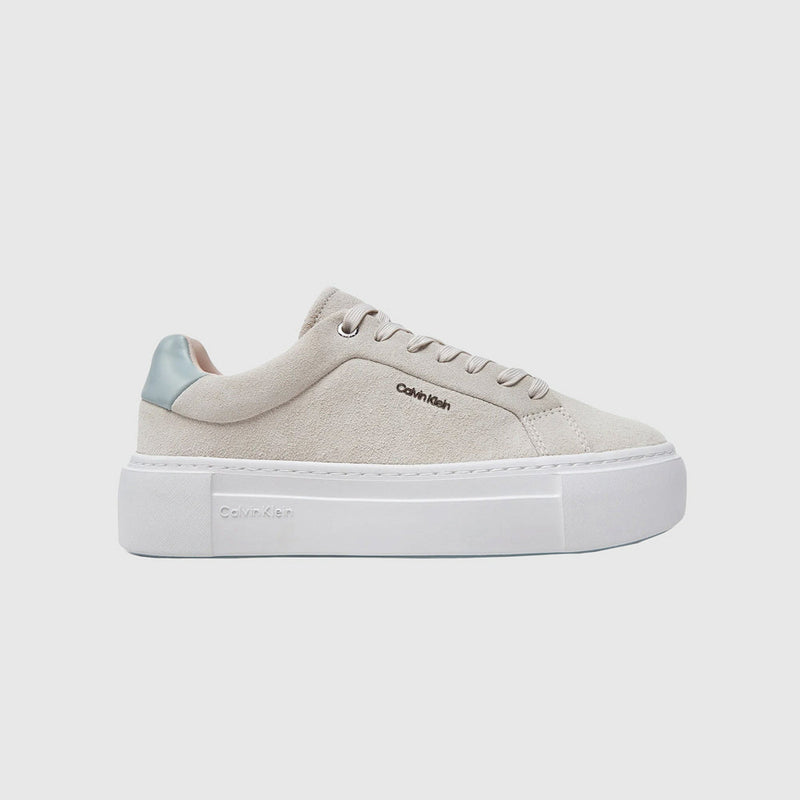 Suede Flatform Sneaker - Ecru