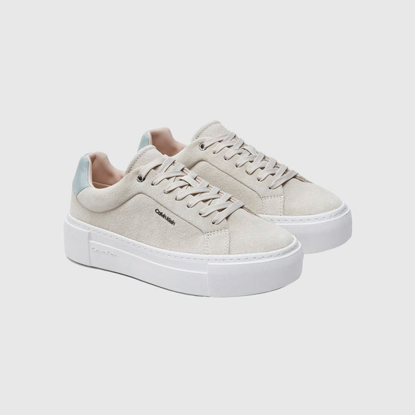 Suede Flatform Sneaker - Ecru