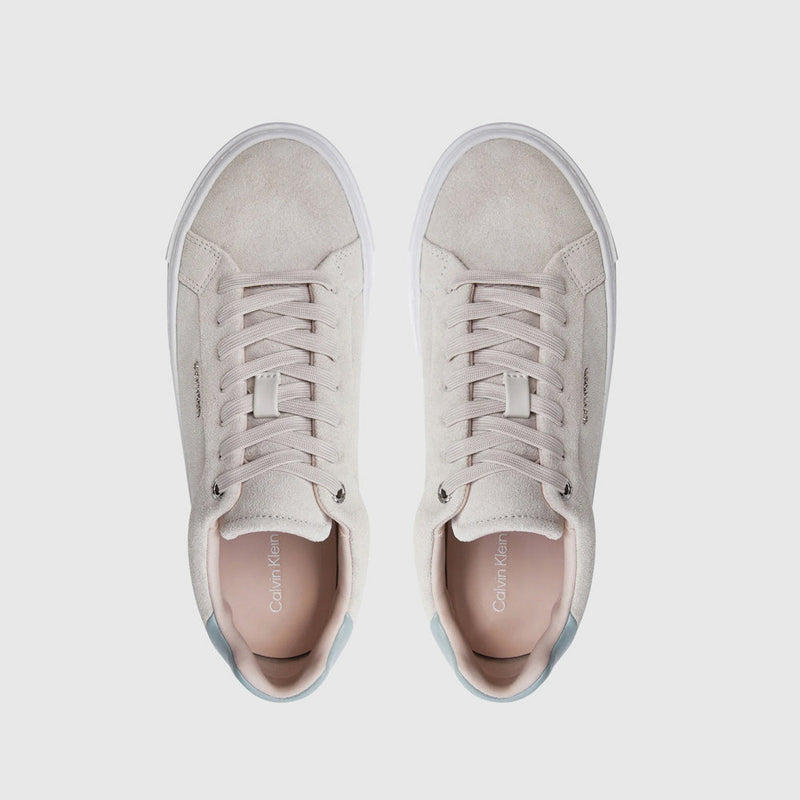 Suede Flatform Sneaker - Ecru