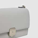 Forged Chain Flap Bag - Light Grey