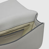 Forged Chain Flap Bag - Light Grey