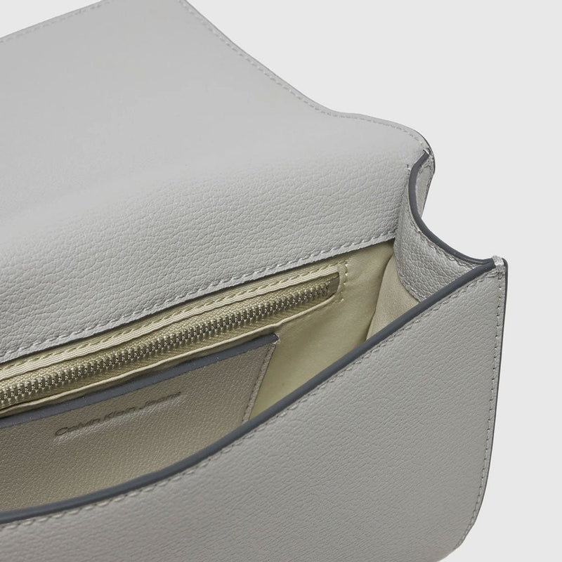 Forged Chain Flap Bag - Light Grey