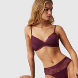Lightly Lined Triangle Bralette - Mauve