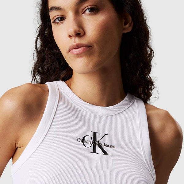 Monologo Rib Tank Top - White