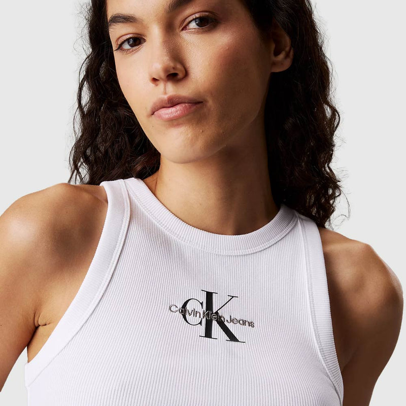 Monologo Rib Tank Top - White