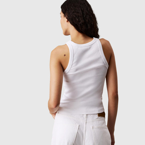 Monologo Rib Tank Top - White