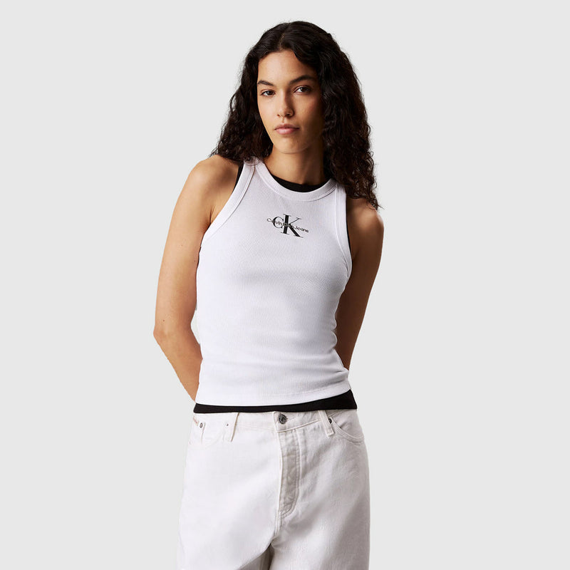 Monologo Rib Tank Top - White