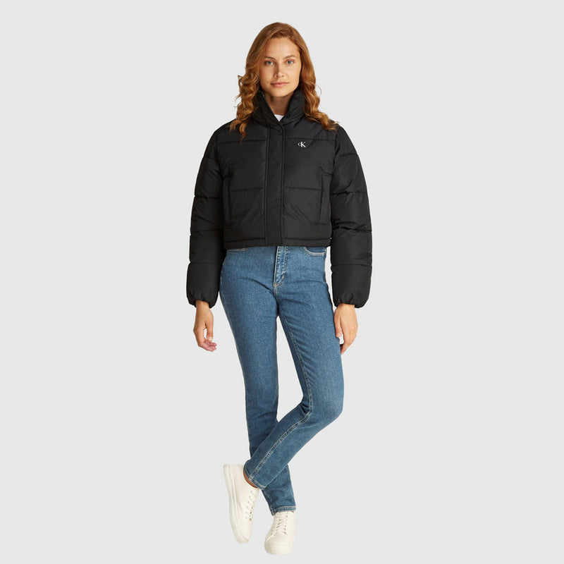 Cropped Puffer  Jacket - Black