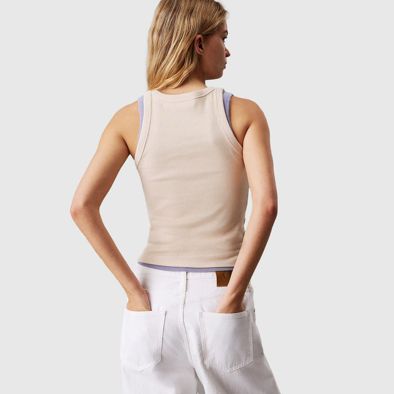 Varsity Rib Tank Top - Sand