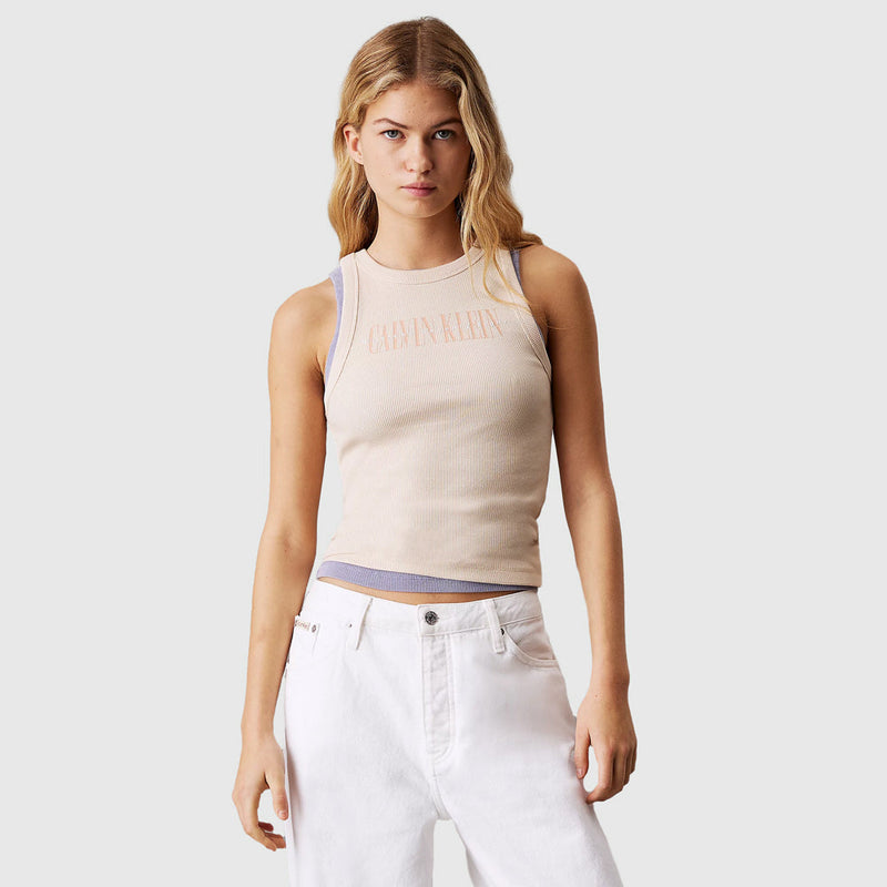 Varsity Rib Tank Top - Sand