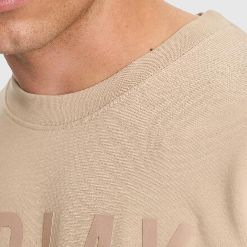 Attitude Print Sweater - Taupe