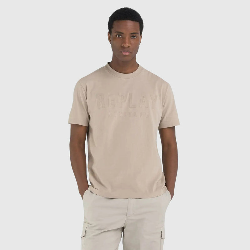 Attitude Print T- Shirt - Taupe