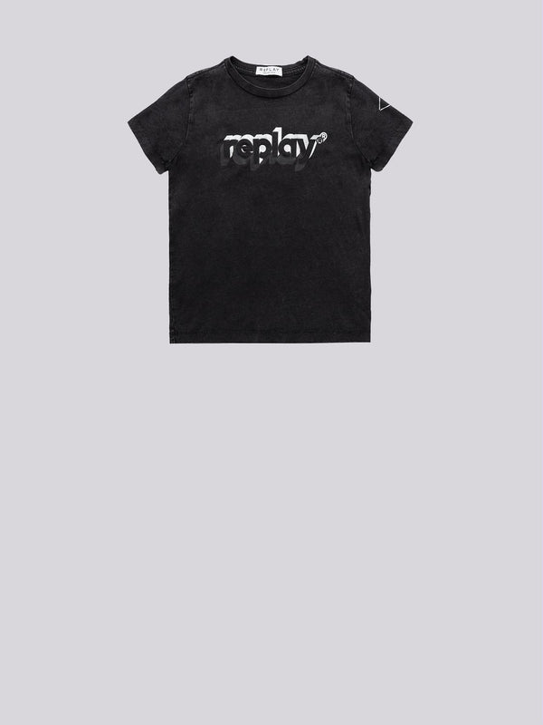 REPLAY ORGANIC COTTON T-SHIRT WITH PRINT