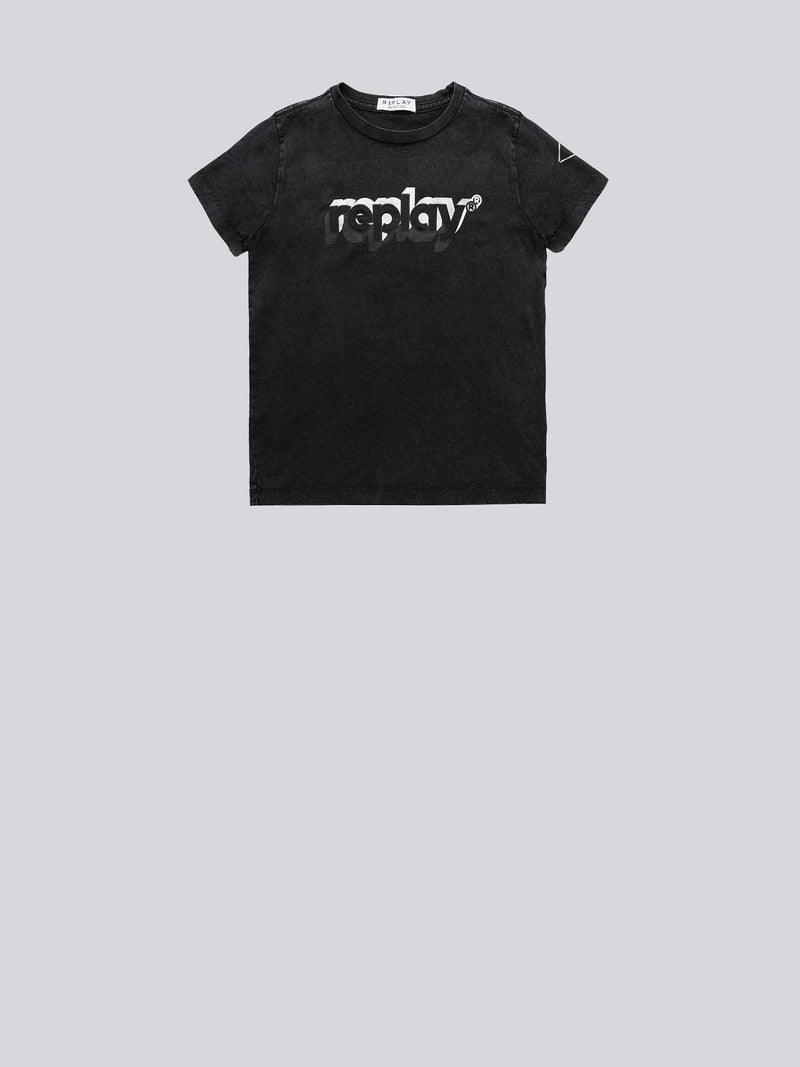 REPLAY ORGANIC COTTON T-SHIRT WITH PRINT