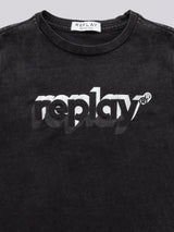 REPLAY ORGANIC COTTON T-SHIRT WITH PRINT