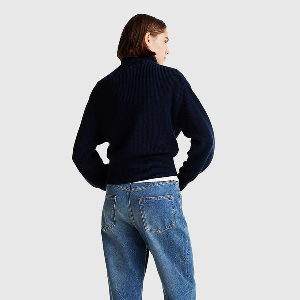 Cardigan Zip Sweatshirt- Navy
