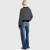 Branded Oversized Sweater - Navy Multi