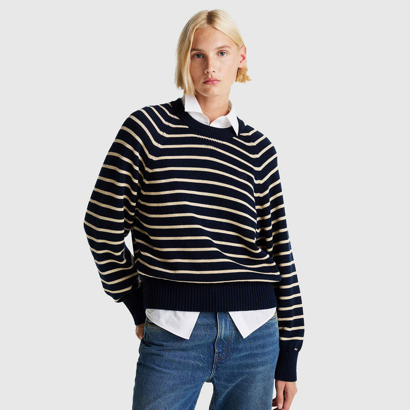 Branded Oversized Sweater - Navy Multi