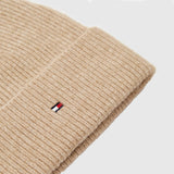 Essential Flag Fuzzy Beanie - Beige