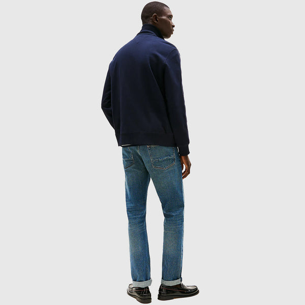 Global Stripe Stand Collar Jacket - Navy