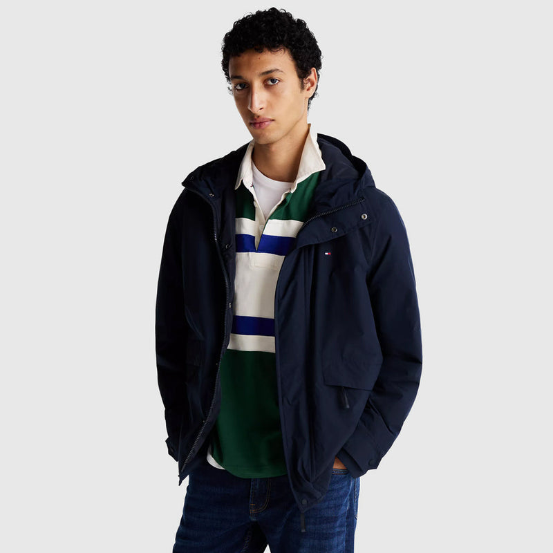 Packable Hooded Jacket - Navy