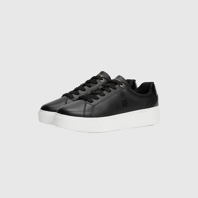 Platform Court Sneaker - Black