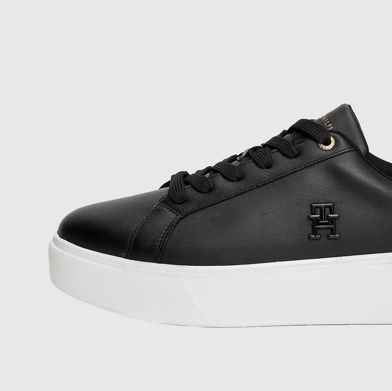 Platform Court Sneaker - Black