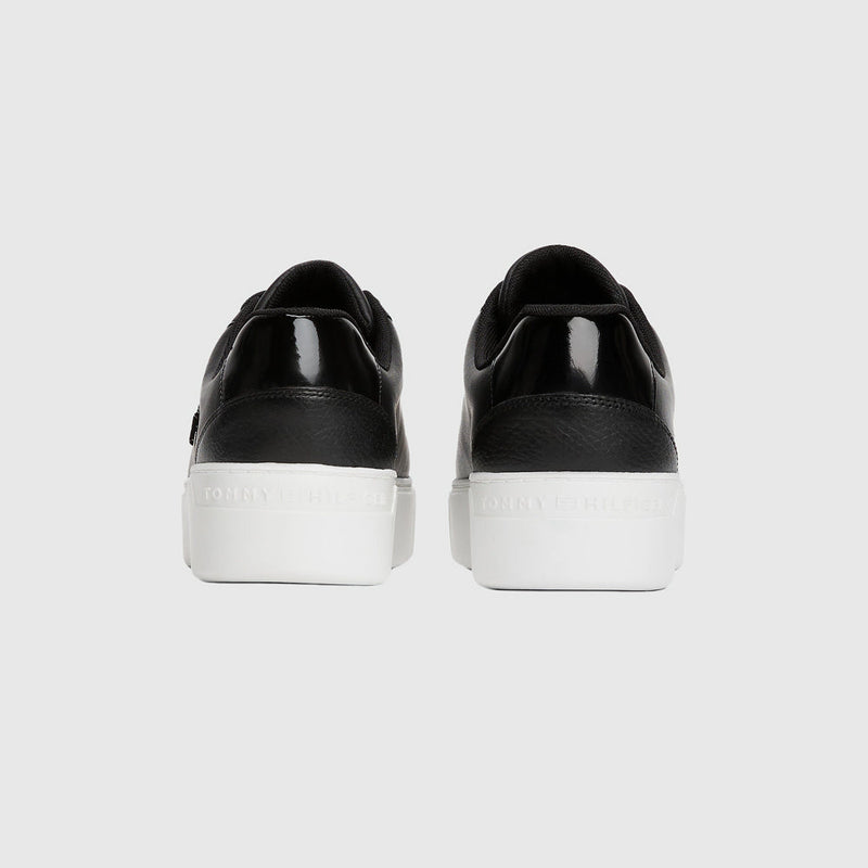 Platform Court Sneaker - Black