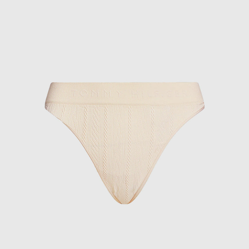 Tonal Logo Thong - Cream