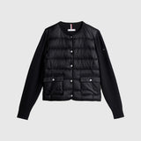 Contrast Quilted Jacket - Black