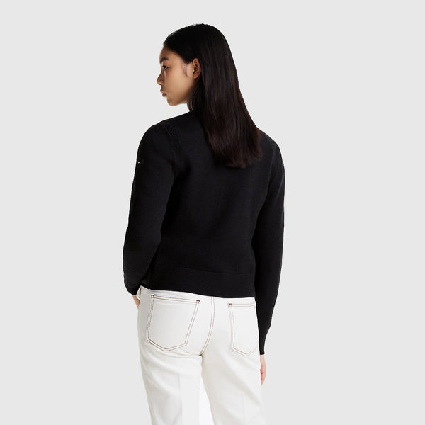 Contrast Quilted Jacket - Black