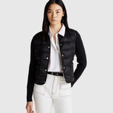 Contrast Quilted Jacket - Black