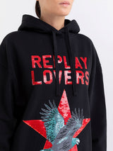 REPLAY OVERSIZED SWEATER WITH HOOD