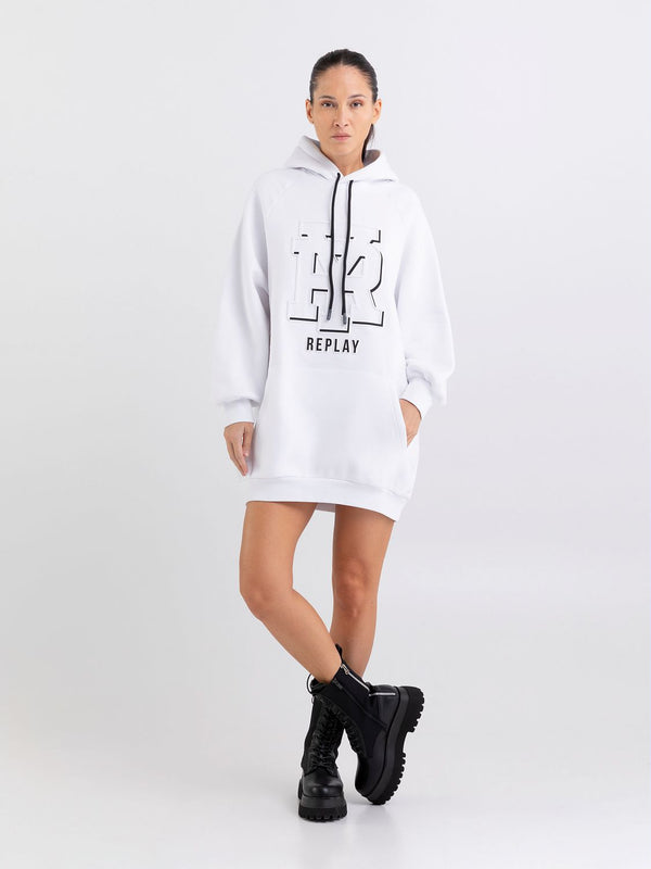 REPLAY OVERSIZED DRESS WITH HOOD